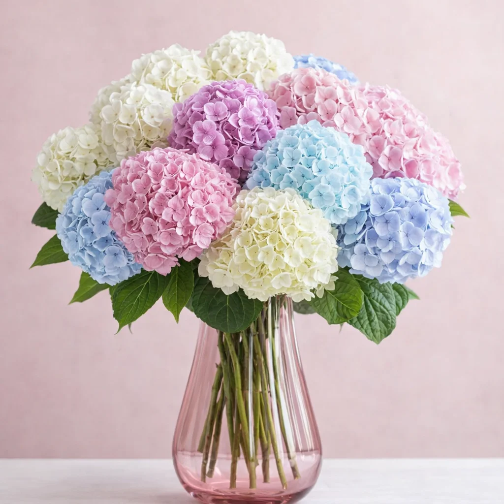 Fortaleza Pastel - Hortensias en jarrón